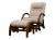 Массажное кресло-качалка EGO TWIST EG-2004 КРЕМ (Рогожка) с пуфом
