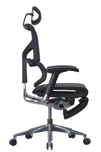 Ортопедическое кресло Expert Sail Чёрное с подножкой